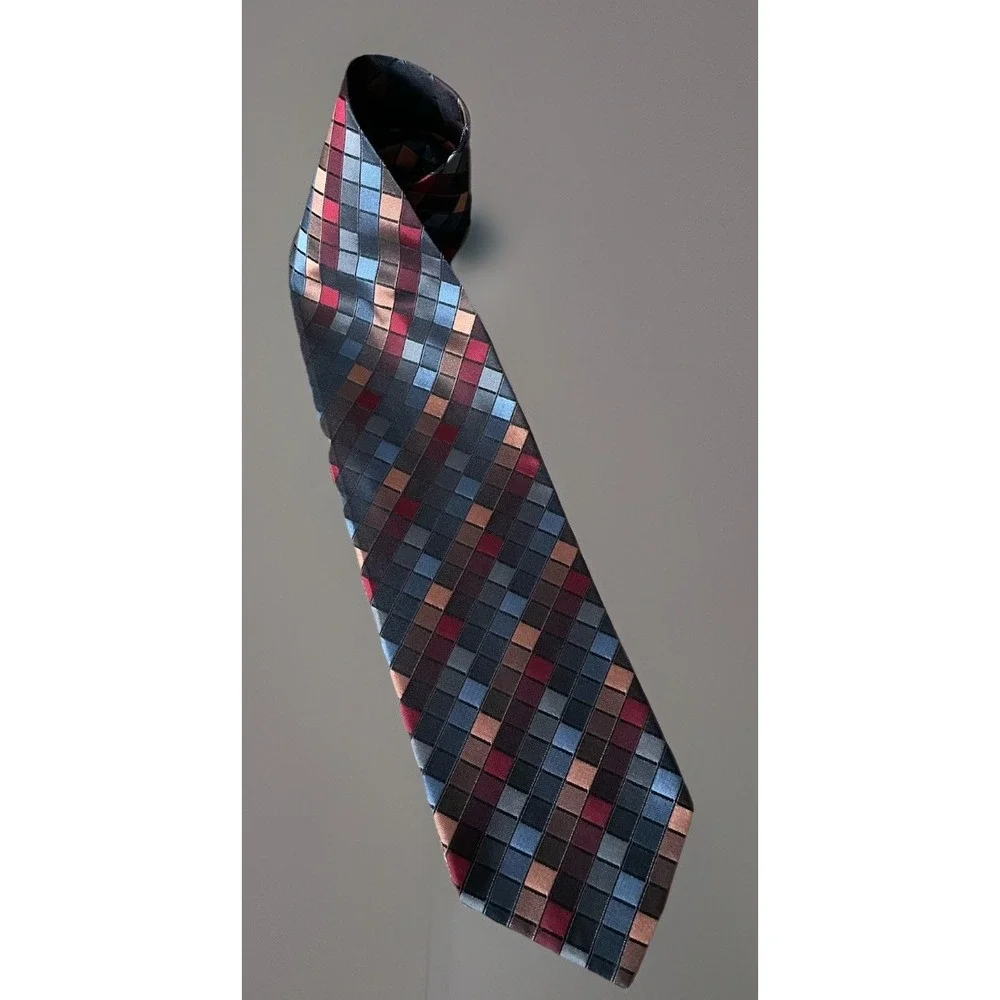 Roberto Villini Collezione Neckwear Tie Multi Color Stained Glass 100% Silk JBHS